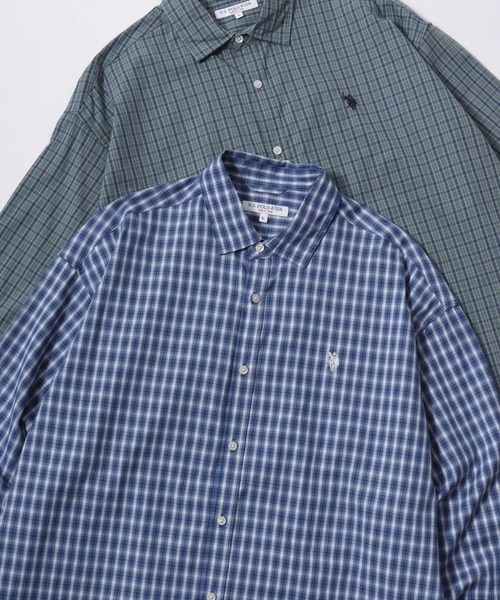 U.S. POLO ASSN.(ユーエスポロアッスン)の「U.S. POLO ASSN./ユーエスポロアッスン Broad Denim Shirt/オーバーサイズ ブロード デニム 無地 チェック ロゴ ワンポイント刺繍 レギュラーカラーシャツ/長袖シャツ/レディース メンズ(シャツ/ブラウス・メンズ・インディゴブルー/ホワイト/ブラック/ライトブルー/グリーン系その他/ベージュ系その他/グレー系その他/ブルー系その他・M/L/LL)」の8枚目の写真