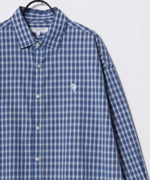 U.S. POLO ASSN.(ユーエスポロアッスン)の「U.S. POLO ASSN./ユーエスポロアッスン Broad Denim Shirt/オーバーサイズ ブロード デニム 無地 チェック ロゴ ワンポイント刺繍 レギュラーカラーシャツ/長袖シャツ/レディース メンズ(シャツ/ブラウス・メンズ・インディゴブルー/ホワイト/ブラック/ライトブルー/グリーン系その他/ベージュ系その他/グレー系その他/ブルー系その他・M/L/LL)」の16枚目の写真