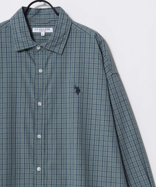 U.S. POLO ASSN.(ユーエスポロアッスン)の「U.S. POLO ASSN./ユーエスポロアッスン Broad Denim Shirt/オーバーサイズ ブロード デニム 無地 チェック ロゴ ワンポイント刺繍 レギュラーカラーシャツ/長袖シャツ/レディース メンズ(シャツ/ブラウス・メンズ・インディゴブルー/ホワイト/ブラック/ライトブルー/グリーン系その他/ベージュ系その他/グレー系その他/ブルー系その他・M/L/LL)」の13枚目の写真