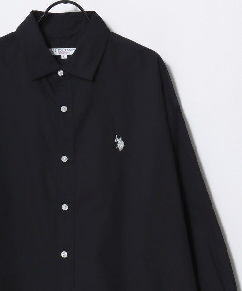 U.S. POLO ASSN.(ユーエスポロアッスン)の「U.S. POLO ASSN./ユーエスポロアッスン Broad Denim Shirt/オーバーサイズ ブロード デニム 無地 チェック ロゴ ワンポイント刺繍 レギュラーカラーシャツ/長袖シャツ/レディース メンズ(シャツ/ブラウス・メンズ・インディゴブルー/ホワイト/ブラック/ライトブルー/グリーン系その他/ベージュ系その他/グレー系その他/ブルー系その他・M/L/LL)」の10枚目の写真