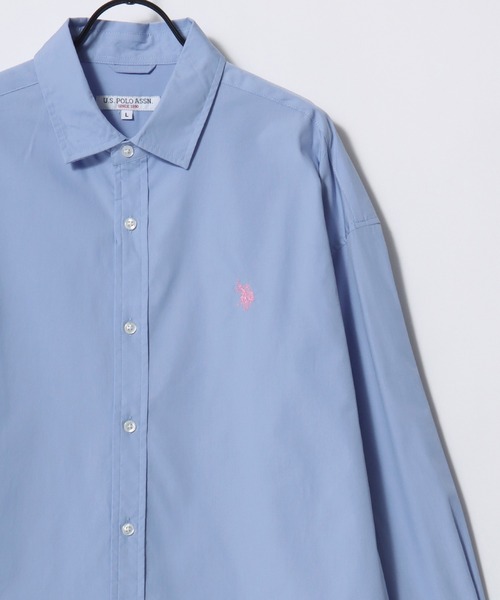 U.S. POLO ASSN.(ユーエスポロアッスン)の「U.S. POLO ASSN./ユーエスポロアッスン Broad Denim Shirt/オーバーサイズ ブロード デニム 無地 チェック ロゴ ワンポイント刺繍 レギュラーカラーシャツ/長袖シャツ/レディース メンズ(シャツ/ブラウス・メンズ・インディゴブルー/ホワイト/ブラック/ライトブルー/グリーン系その他/ベージュ系その他/グレー系その他/ブルー系その他・M/L/LL)」の14枚目の写真
