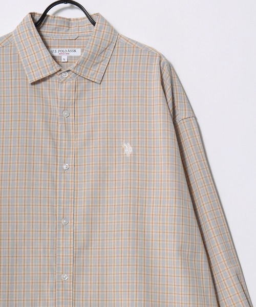 U.S. POLO ASSN.(ユーエスポロアッスン)の「U.S. POLO ASSN./ユーエスポロアッスン Broad Denim Shirt/オーバーサイズ ブロード デニム 無地 チェック ロゴ ワンポイント刺繍 レギュラーカラーシャツ/長袖シャツ/レディース メンズ(シャツ/ブラウス・メンズ・インディゴブルー/ホワイト/ブラック/ライトブルー/グリーン系その他/ベージュ系その他/グレー系その他/ブルー系その他・M/L/LL)」の11枚目の写真