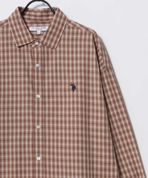 U.S. POLO ASSN.(ユーエスポロアッスン)の「U.S. POLO ASSN./ユーエスポロアッスン Broad Denim Shirt/オーバーサイズ ブロード デニム 無地 チェック ロゴ ワンポイント刺繍 レギュラーカラーシャツ/長袖シャツ/レディース メンズ(シャツ/ブラウス・メンズ・インディゴブルー/ホワイト/ブラック/ライトブルー/グリーン系その他/ベージュ系その他/グレー系その他/ブルー系その他・M/L/LL)」の12枚目の写真