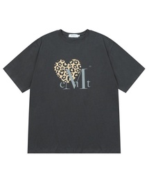 シエラ ヒョウ柄 ハート 半袖Tシャツ 男女兼用 (8カラー)