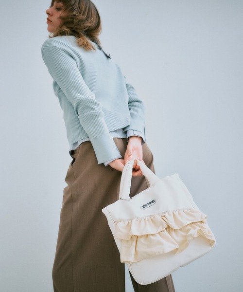 OUTDOOR PRODUCTS（アウトドアプロダクツ）の「【OUTDOOR PRODUCTS】VIS別注2WAYフリルトートバッグ（トートバッグ・レディース・ブラック/ベージュ/キナリ・FREE）」の7枚目の写真