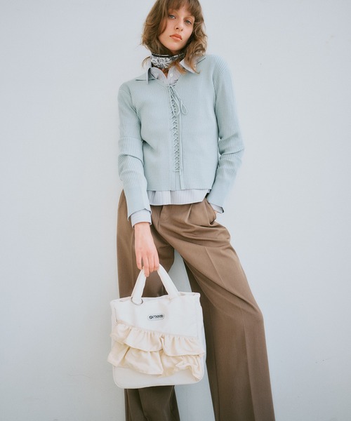 OUTDOOR PRODUCTS（アウトドアプロダクツ）の「【OUTDOOR PRODUCTS】VIS別注2WAYフリルトートバッグ（トートバッグ・レディース・ブラック/ベージュ/キナリ・FREE）」の8枚目の写真