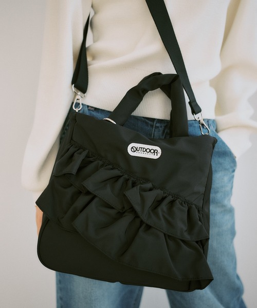 OUTDOOR PRODUCTS（アウトドアプロダクツ）の「【OUTDOOR PRODUCTS】VIS別注2WAYフリルトートバッグ（トートバッグ・レディース・ブラック/ベージュ/キナリ・FREE）」の9枚目の写真
