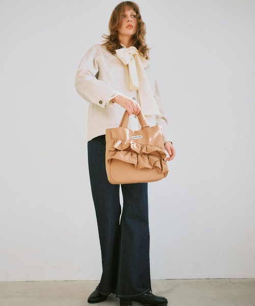 OUTDOOR PRODUCTS（アウトドアプロダクツ）の「【OUTDOOR PRODUCTS】VIS別注2WAYフリルトートバッグ（トートバッグ・レディース・ブラック/ベージュ/キナリ・FREE）」の14枚目の写真