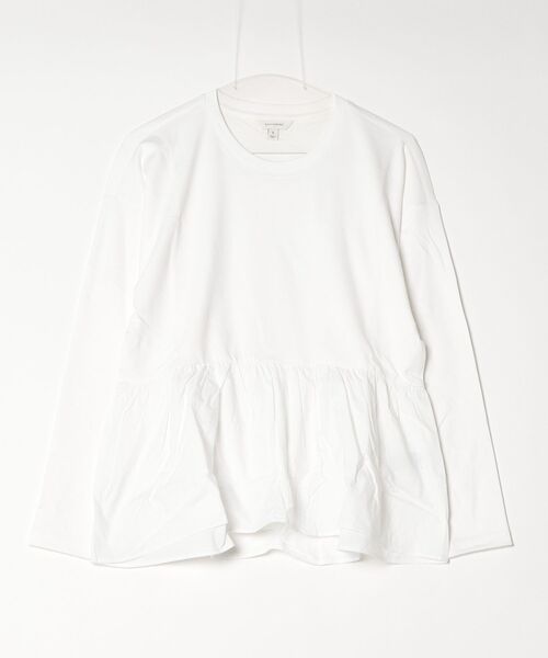 BANANA REPUBLIC FACTORY STORE(バナナリパブリック ファクトリーストア)の「BANANA REPUBLIC FACTORY STORE 日本限定 ミックスメディア ペプラムトップス(Tシャツ/カットソー・レディース・ホワイト/ブラック・S/M/XS/L)」の6枚目の写真