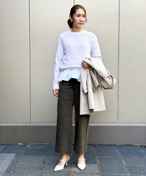 BANANA REPUBLIC FACTORY STORE(バナナリパブリック ファクトリーストア)の「BANANA REPUBLIC FACTORY STORE 日本限定 ミックスメディア ペプラムトップス(Tシャツ/カットソー・レディース・ホワイト/ブラック・S/M/XS/L)」の8枚目の写真