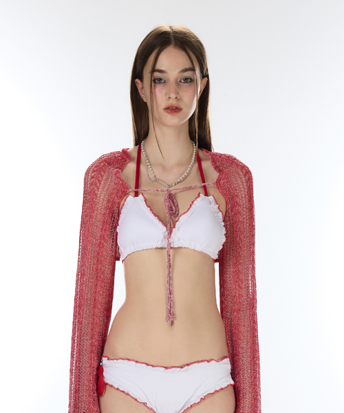 LARTIGENT(ラーティゼン)の「L12 BOLERO CARDIGAN(RED)(カーディガン/ボレロ・レディース・その他・FREE)」の5枚目の写真