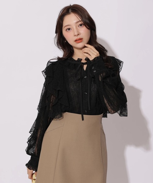 Apuweiser-riche（アプワイザーリッシェ）の「レースボウブラウス（シャツ/ブラウス・レディース・ブラック/ホワイト・2/1）」の8枚目の写真