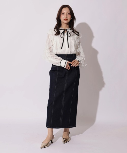 Apuweiser-riche（アプワイザーリッシェ）の「レースボウブラウス（シャツ/ブラウス・レディース・ブラック/ホワイト・2/1）」の18枚目の写真