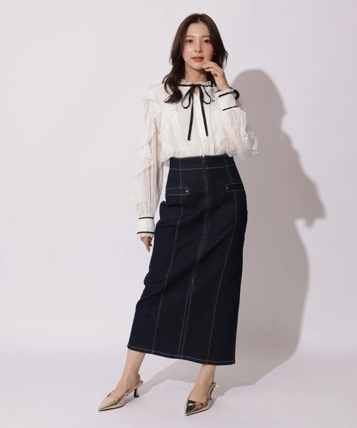 Apuweiser-riche（アプワイザーリッシェ）の「レースボウブラウス（シャツ/ブラウス・レディース・ブラック/ホワイト・2/1）」の19枚目の写真