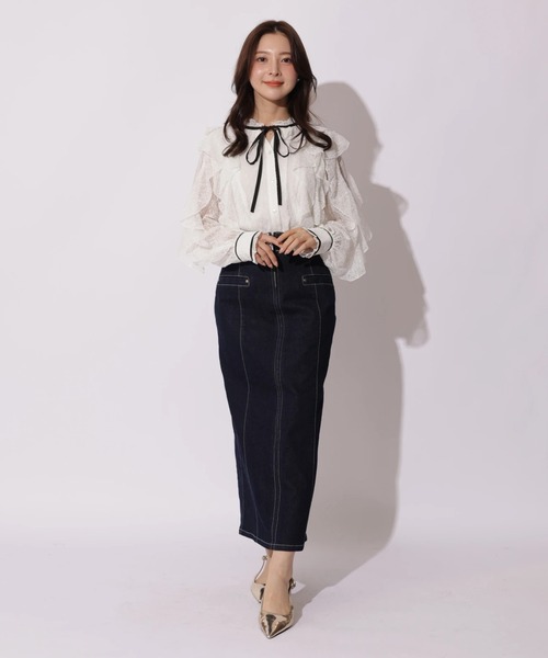 Apuweiser-riche（アプワイザーリッシェ）の「レースボウブラウス（シャツ/ブラウス・レディース・ブラック/ホワイト・2/1）」の20枚目の写真