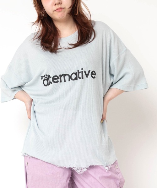 RNA(アールエヌエー)の「M2624 SnagダメージT(Tシャツ/カットソー・レディース・サックスブルー/ホワイト/ピンク・MEDIUM)」の2枚目の写真