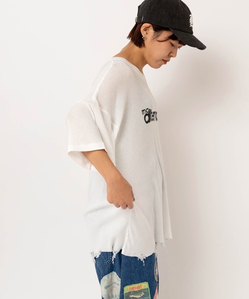 RNA(アールエヌエー)の「M2624 SnagダメージT(Tシャツ/カットソー・レディース・サックスブルー/ホワイト/ピンク・MEDIUM)」の5枚目の写真