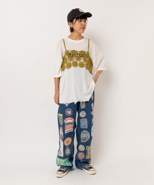 RNA(アールエヌエー)の「M2624 SnagダメージT(Tシャツ/カットソー・レディース・サックスブルー/ホワイト/ピンク・MEDIUM)」の12枚目の写真