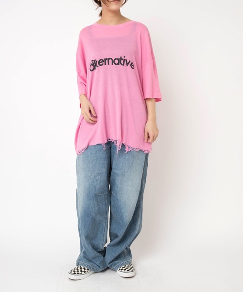 RNA(アールエヌエー)の「M2624 SnagダメージT(Tシャツ/カットソー・レディース・サックスブルー/ホワイト/ピンク・MEDIUM)」の22枚目の写真