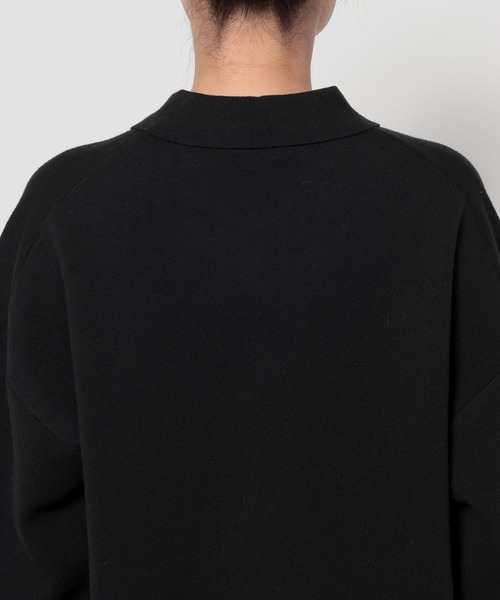 LOWRYS FARM（ローリーズファーム）の「ＢＩＧポロニットＬＳ  648323（ニット/セーター・レディース・ブラック/アイボリー/レッド・FREE）」の11枚目の写真