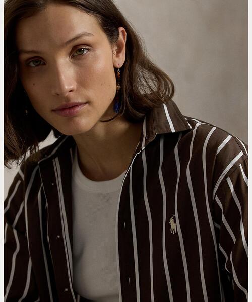 POLO RALPH LAUREN(ポロ ラルフ ローレン)の「リラックス フィット ストライプド コットン シャツ(シャツ/ブラウス・レディース・ホワイト・XS/XXS/L/M/S/XL)」の5枚目の写真