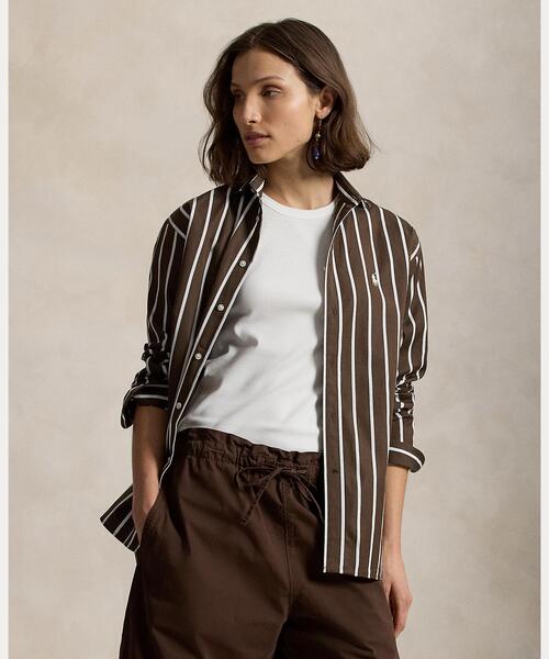 POLO RALPH LAUREN(ポロ ラルフ ローレン)の「リラックス フィット ストライプド コットン シャツ(シャツ/ブラウス・レディース・ホワイト・XS/XXS/L/M/S/XL)」の6枚目の写真