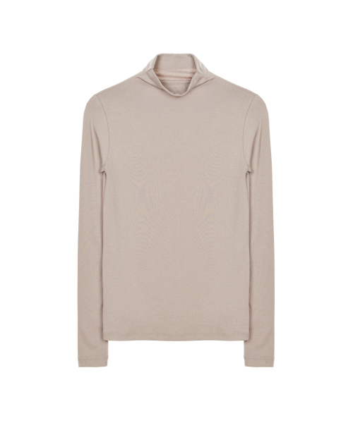 NICK&NICOLE（ニックアンドニコール）の「[ESSENTIAL] HIGH NECK SLIM TOP_BEIGE（Tシャツ/カットソー・レディース・その他・FREE）」の4枚目の写真