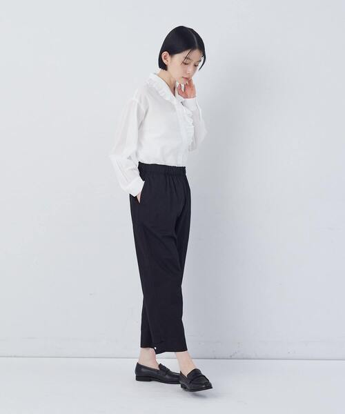 conges payes ADIEU TRISTESSE（コンジェ ペイエ アデュートリステス）の「【FAVE】サイドポケットクロップドイージーパンツ（その他パンツ・レディース・ブラック/ベージュ/ミント/インディゴブルー・38）」の13枚目の写真