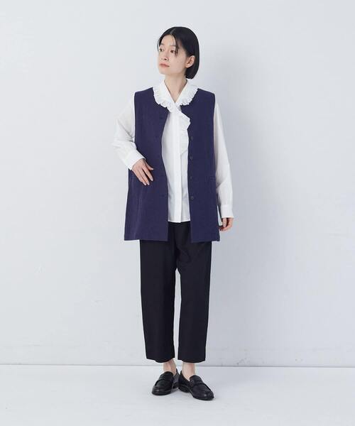 conges payes ADIEU TRISTESSE（コンジェ ペイエ アデュートリステス）の「【FAVE】サイドポケットクロップドイージーパンツ（その他パンツ・レディース・ブラック/ベージュ/ミント/インディゴブルー・38）」の15枚目の写真