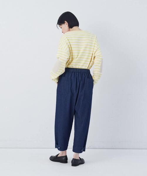 conges payes ADIEU TRISTESSE（コンジェ ペイエ アデュートリステス）の「【FAVE】サイドポケットクロップドイージーパンツ（その他パンツ・レディース・ブラック/ベージュ/ミント/インディゴブルー・38）」の22枚目の写真