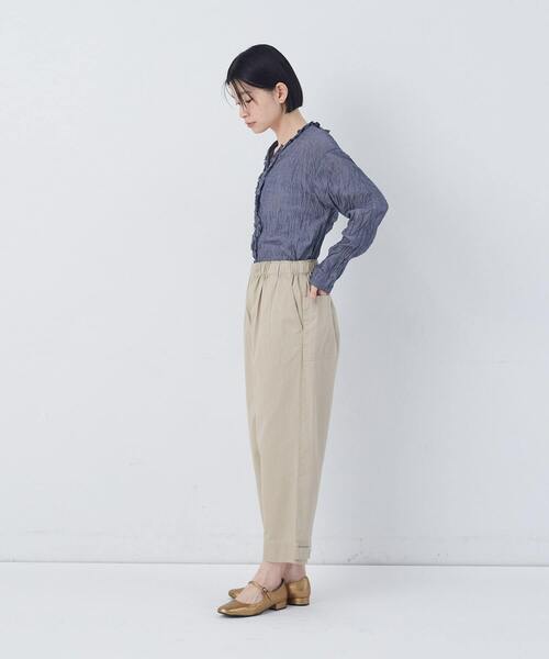 conges payes ADIEU TRISTESSE(コンジェ ペイエ アデュートリステス)の「【FAVE】サイドポケットクロップドイージーパンツ(その他パンツ・レディース・ブラック/ベージュ/ミント/インディゴブルー・38)」の16枚目の写真