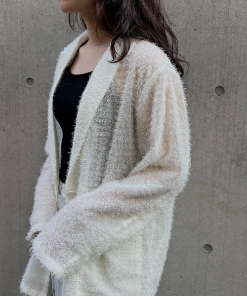 &g'aime(アンジェム)の「【&g'aime】フェザーテーラードジャケット Feather Tailored Jacket(テーラードジャケット・レディース・ホワイト/グレー/ブラック・FREE)」の19枚目の写真
