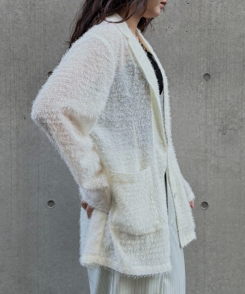 &g'aime(アンジェム)の「【&g'aime】フェザーテーラードジャケット Feather Tailored Jacket(テーラードジャケット・レディース・ホワイト/グレー/ブラック・FREE)」の16枚目の写真