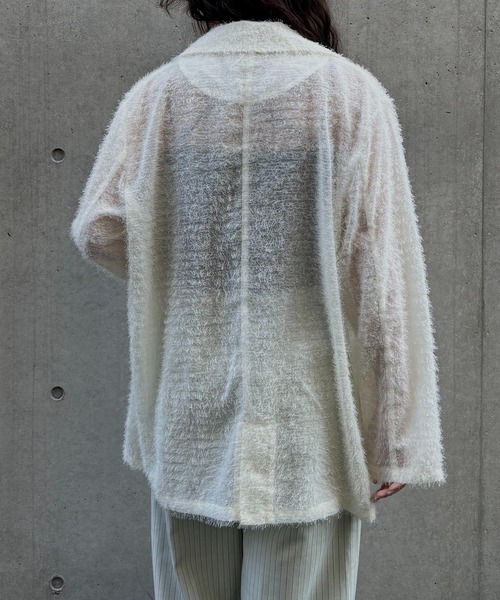 &g'aime(アンジェム)の「【&g'aime】フェザーテーラードジャケット Feather Tailored Jacket(テーラードジャケット・レディース・ホワイト/グレー/ブラック・FREE)」の17枚目の写真