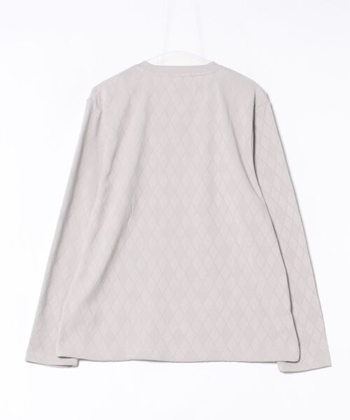 m.f.editorial（エムエフエディトリアル）の「【ロンＴ インナー】m.f.エディトリアルメンズ アーガイルジャガード クルーネック長袖Tシャツ（Tシャツ/カットソー・メンズ・ライトグレー/ネイビー・MEDIUM/LARGE/X-LARGE）」の3枚目の写真