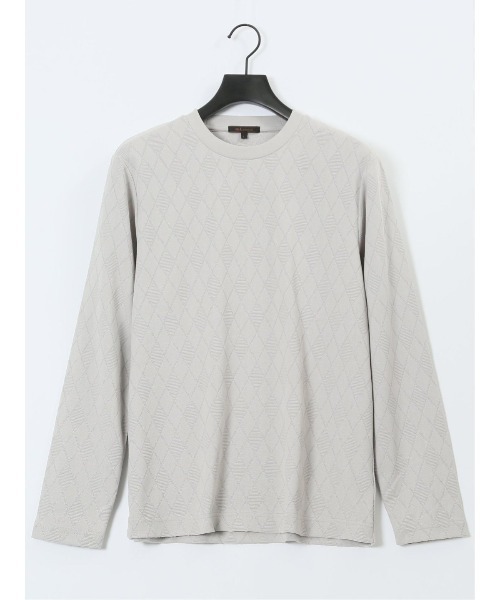 m.f.editorial（エムエフエディトリアル）の「【ロンＴ インナー】m.f.エディトリアルメンズ アーガイルジャガード クルーネック長袖Tシャツ（Tシャツ/カットソー・メンズ・ライトグレー/ネイビー・MEDIUM/LARGE/X-LARGE）」の21枚目の写真