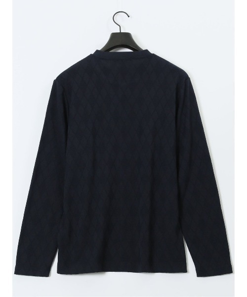 m.f.editorial（エムエフエディトリアル）の「【ロンＴ インナー】m.f.エディトリアルメンズ アーガイルジャガード クルーネック長袖Tシャツ（Tシャツ/カットソー・メンズ・ライトグレー/ネイビー・MEDIUM/LARGE/X-LARGE）」の6枚目の写真