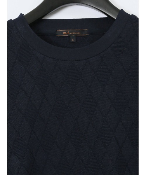 m.f.editorial（エムエフエディトリアル）の「【ロンＴ インナー】m.f.エディトリアルメンズ アーガイルジャガード クルーネック長袖Tシャツ（Tシャツ/カットソー・メンズ・ライトグレー/ネイビー・MEDIUM/LARGE/X-LARGE）」の8枚目の写真