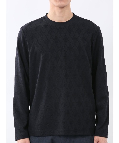 m.f.editorial（エムエフエディトリアル）の「【ロンＴ インナー】m.f.エディトリアルメンズ アーガイルジャガード クルーネック長袖Tシャツ（Tシャツ/カットソー・メンズ・ライトグレー/ネイビー・MEDIUM/LARGE/X-LARGE）」の11枚目の写真