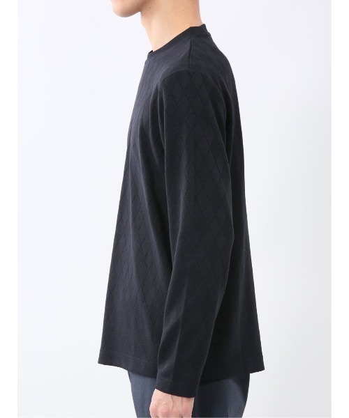 m.f.editorial（エムエフエディトリアル）の「【ロンＴ インナー】m.f.エディトリアルメンズ アーガイルジャガード クルーネック長袖Tシャツ（Tシャツ/カットソー・メンズ・ライトグレー/ネイビー・MEDIUM/LARGE/X-LARGE）」の12枚目の写真