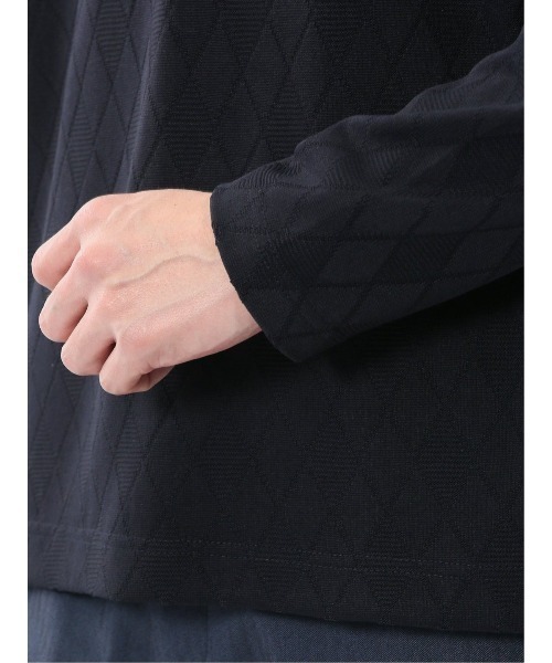 m.f.editorial（エムエフエディトリアル）の「【ロンＴ インナー】m.f.エディトリアルメンズ アーガイルジャガード クルーネック長袖Tシャツ（Tシャツ/カットソー・メンズ・ライトグレー/ネイビー・MEDIUM/LARGE/X-LARGE）」の15枚目の写真