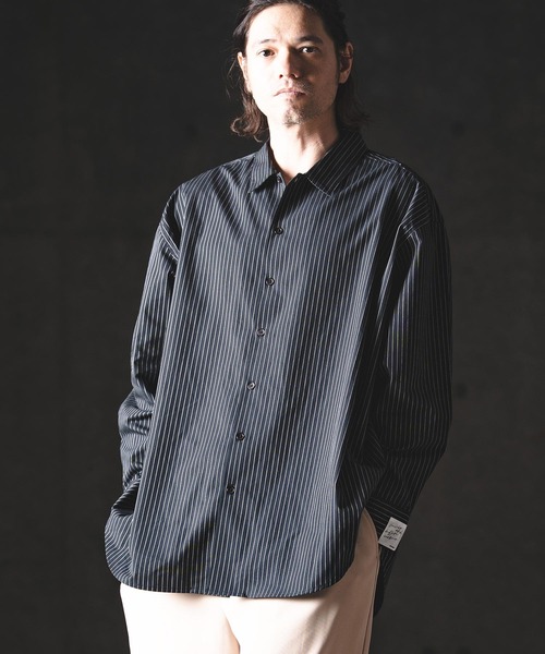 GLIMCLAP（グリムクラップ）の「ms6386-Pinstripe Shirt シャツ(201-011-gls-cg)（シャツ/ブラウス・メンズ・ホワイト×ブラック/ブラック/ホワイト・L/M/S）」の21枚目の写真