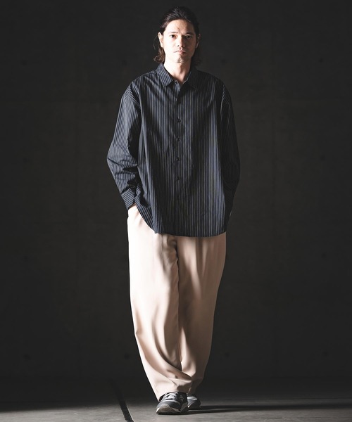 GLIMCLAP（グリムクラップ）の「ms6386-Pinstripe Shirt シャツ(201-011-gls-cg)（シャツ/ブラウス・メンズ・ホワイト×ブラック/ブラック/ホワイト・L/M/S）」の22枚目の写真