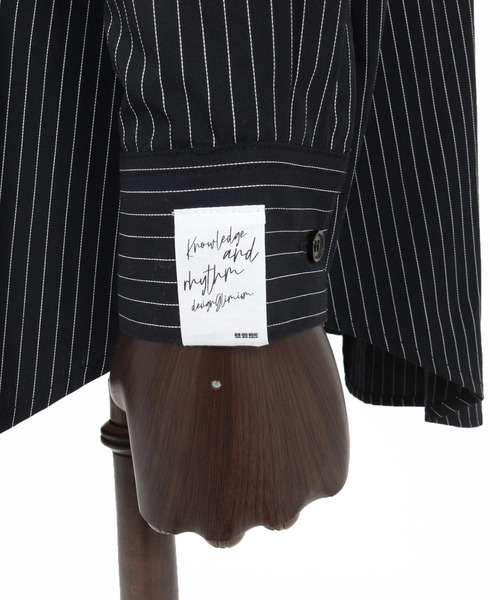 GLIMCLAP（グリムクラップ）の「ms6386-Pinstripe Shirt シャツ(201-011-gls-cg)（シャツ/ブラウス・メンズ・ホワイト×ブラック/ブラック/ホワイト・L/M/S）」の7枚目の写真