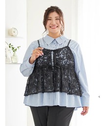 Re-J&SUPURE（リジェイアンドスプル）の「【大きいサイズ】【Sasaki Mikiコラボ】[前後2WAY]レースリボンビスチェ（キャミソール）」