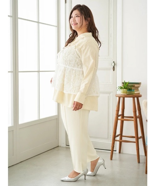 Re-J&SUPURE（リジェイアンドスプル）の「【大きいサイズ】【Sasaki Mikiコラボ】[前後2WAY]レースリボンビスチェ（キャミソール・レディース・オフホワイト/ブラック・XXX-LARGE/XX-LARGE/XXXX-LARGE）」の10枚目の写真