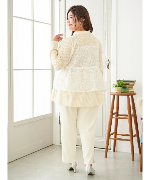 Re-J&SUPURE（リジェイアンドスプル）の「【大きいサイズ】【Sasaki Mikiコラボ】[前後2WAY]レースリボンビスチェ（キャミソール・レディース・オフホワイト/ブラック・XXX-LARGE/XX-LARGE/XXXX-LARGE）」の11枚目の写真