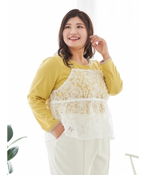 Re-J&SUPURE（リジェイアンドスプル）の「【大きいサイズ】【Sasaki Mikiコラボ】[前後2WAY]レースリボンビスチェ（キャミソール・レディース・オフホワイト/ブラック・XXX-LARGE/XX-LARGE/XXXX-LARGE）」の14枚目の写真