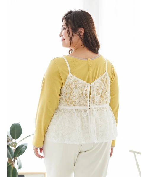 Re-J&SUPURE（リジェイアンドスプル）の「【大きいサイズ】【Sasaki Mikiコラボ】[前後2WAY]レースリボンビスチェ（キャミソール・レディース・オフホワイト/ブラック・XXX-LARGE/XX-LARGE/XXXX-LARGE）」の16枚目の写真