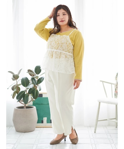 大きいサイズ】【Sasaki Mikiコラボ】[前後2WAY]レースリボンビスチェ